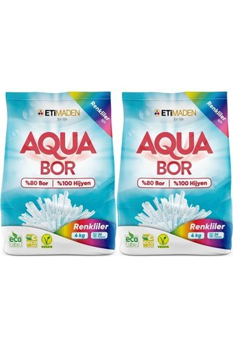 Eti Maden Matik Aqua Bor Renkliler İçin 52 Yıkama Toz Deterjan 2x4 kg