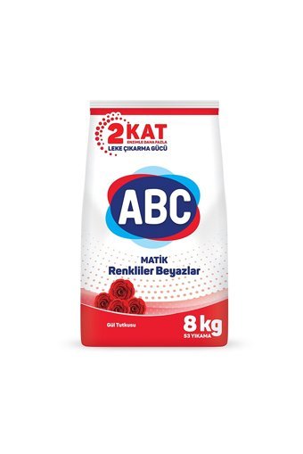 ABC Matik Gül Tutkusu Renkliler ve Beyazlar İçin 53 Yıkama Toz Deterjan 8 kg