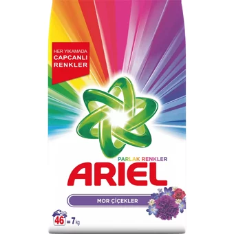 Ariel Mor Çiçekler Renkliler ve Beyazlar İçin 46 Yıkama Toz Deterjan 7 kg