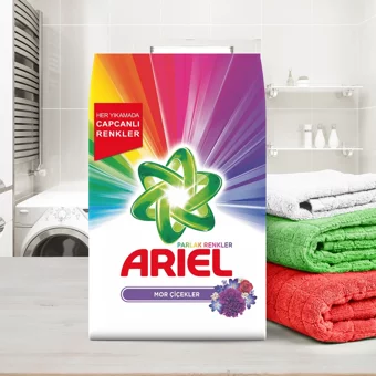 Ariel Mor Çiçekler Renkliler ve Beyazlar İçin 46 Yıkama Toz Deterjan 7 kg