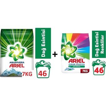 Ariel Dağ Esintisi Renkliler ve Beyazlar İçin 92 Yıkama Toz Deterjan 2x7 kg