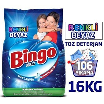 Bingo Matik Renkliler ve Beyazlar İçin 106 Yıkama Toz Deterjan 2x8 kg