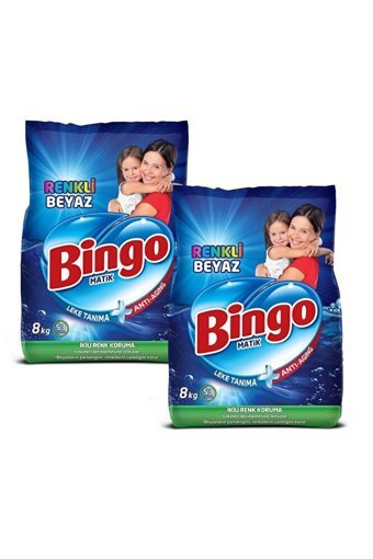 Bingo Matik Renkliler ve Beyazlar İçin 106 Yıkama Toz Deterjan 2x8 kg