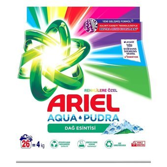 Ariel Dağ Esintisi Renkliler İçin 26 Yıkama Toz Deterjan 4 kg