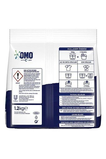 Omo Matik Active Oksijen Beyazlar İçin 8 Yıkama Toz Deterjan 1.2 kg
