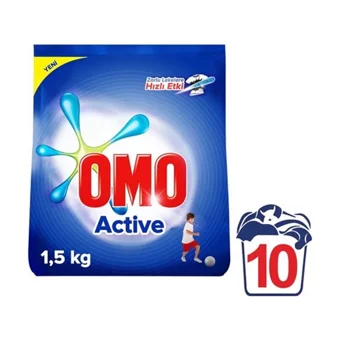 Omo Matik Active Beyazlar İçin 90 Yıkama Toz Deterjan 9x1.5 kg