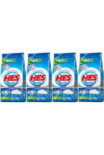 Hes Matik Beyazlar İçin 288 Yıkama Toz Deterjan 4x9 kg