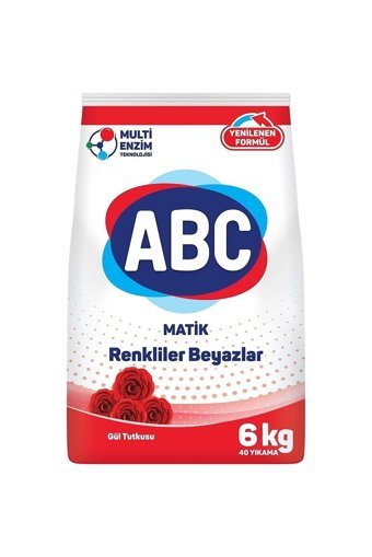 Abc Matik Gül Tutkusu Renkliler ve Beyazlar İçin 40 Yıkama Toz Deterjan 6 kg