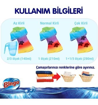 Bingo Matik Renkliler İçin 80 Yıkama Toz Deterjan 2x6 kg