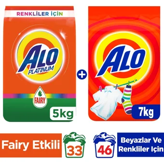 Alo Renkliler ve Beyazlar İçin 79 Yıkama Toz Deterjan 12 kg