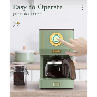 Amaste Plastik Filtreli Karaf 25 Fincan 600 W Yeşil Filtre Kahve Makinesi