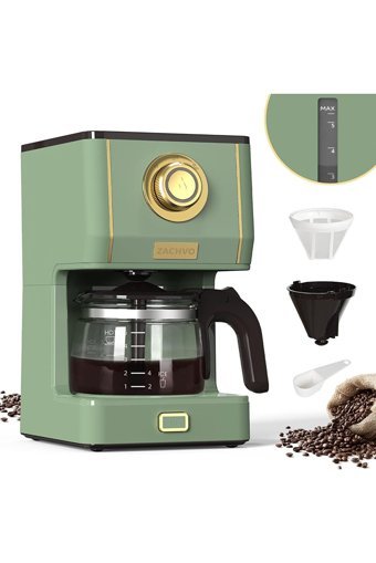 Zachvo Plastik Filtreli Karaf 0.65 L Hazne Kapasiteli 6 Fincan Akıllı 240 W Yeşil Filtre Kahve Makinesi