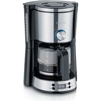 Severin KA 4826 Paslanmaz Çelik Filtreli Karaf 1.25 L Hazne Kapasiteli 15 Fincan Akıllı 1000 W Siyah Filtre Kahve Makinesi