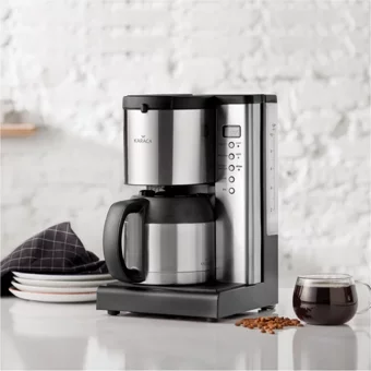Karaca Coffee Art Aroma Zaman Ayarlı Plastik Filtreli Termoslu 1.35 L Hazne Kapasiteli 10 Fincan 1000 W İnox Filtre Kahve Makinesi