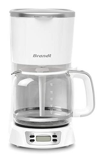 Brandt CAF1318ES Zaman Ayarlı Paslanmaz Çelik Filtreli Karaf 1.8 L Hazne Kapasiteli 10 Fincan Akıllı 1000 W Beyaz Filtre Kahve Makinesi