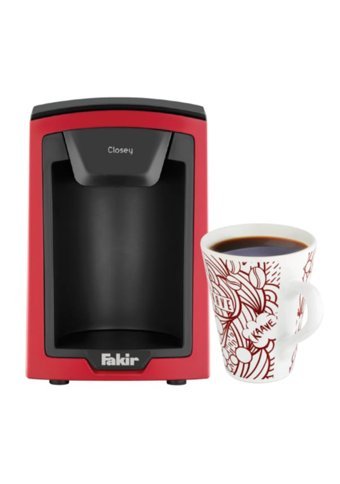 Fakir Closey Plastik Filtreli Bardaklı 0.3 L Hazne Kapasiteli 1 Fincan Akıllı 600 W Kırmızı Filtre Kahve Makinesi