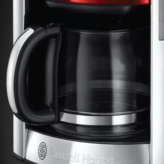 Russell Hobbs Luna 23240-56 Zaman Ayarlı Paslanmaz Çelik Filtreli Karaf 1.25 L Hazne Kapasiteli 12 Fincan Akıllı 1800 W Kırmızı Filtre Kahve Makinesi