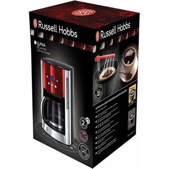 Russell Hobbs Luna 23240-56 Zaman Ayarlı Paslanmaz Çelik Filtreli Karaf 1.25 L Hazne Kapasiteli 12 Fincan Akıllı 1800 W Kırmızı Filtre Kahve Makinesi