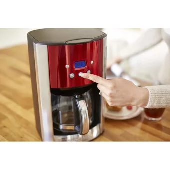 Russell Hobbs Luna 23240-56 Zaman Ayarlı Paslanmaz Çelik Filtreli Karaf 1.25 L Hazne Kapasiteli 12 Fincan Akıllı 1800 W Kırmızı Filtre Kahve Makinesi