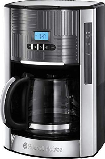 Russell Hobbs 25270-56 Zaman Ayarlı Paslanmaz Çelik Filtreli Karaf 1.5 L Hazne Kapasiteli 12 Fincan 1000 W Siyah Filtre Kahve Makinesi