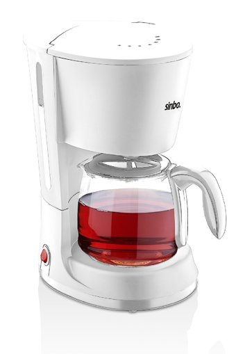 Sinbo SCM2953B Bianco Plastik Filtreli Karaf 0.75 L Hazne Kapasiteli 7 Fincan 800 W Siyah Filtre Kahve Makinesi