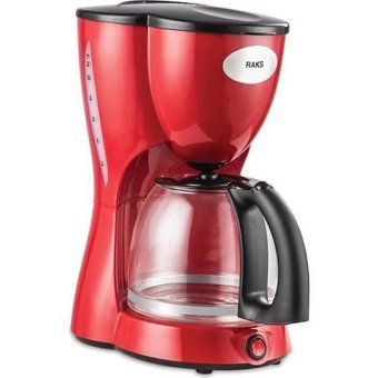 Raks Forte Plastik Filtreli Karaf 1.2 L Hazne Kapasiteli 12 Fincan 1000 W Kırmızı Filtre Kahve Makinesi