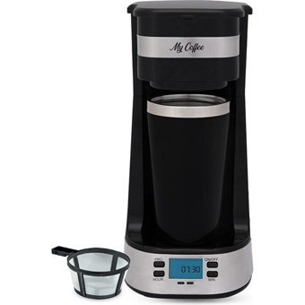 My Coffee Touch Mc-107 Zaman Ayarlı Paslanmaz Çelik Filtreli Bardaklı 0.45 L Hazne Kapasiteli 1 Fincan Mini 750 W Siyah Filtre Kahve Makinesi