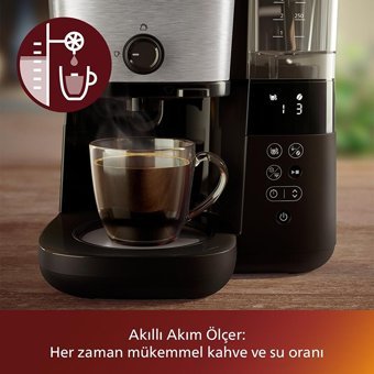 Philips HD7900/01 All-In-1 Brew Zaman Ayarlı Paslanmaz Çelik Filtreli Karaf 1.25 L Hazne Kapasiteli 10 Fincan 1000 W Siyah Filtre Kahve Makinesi
