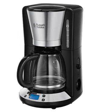 Russell Hobbs 24030-56 Victory Zaman Ayarlı Paslanmaz Çelik Filtreli Karaf 1.25 L Hazne Kapasiteli 10 Fincan 1000 W Siyah Filtre Kahve Makinesi