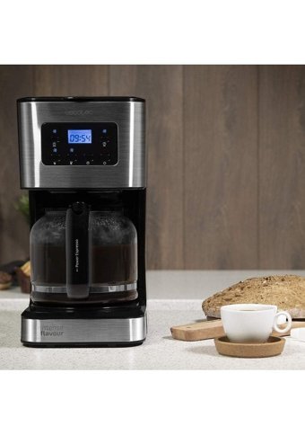 Cecotec Coffee 66 Smart Plus Zaman Ayarlı Paslanmaz Çelik Filtreli Karaf 1.5 L Hazne Kapasiteli 12 Fincan Akıllı 950 W Siyah Filtre Kahve Makinesi