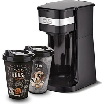 Cvs DN19804 Zaman Ayarlı Plastik Filtreli Bardaklı 2 Fincan Mini 700 W Siyah Filtre Kahve Makinesi