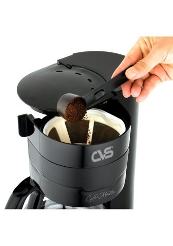 Cvs DN19813 Zaman Ayarlı Plastik Filtreli Karaf 1.25 L Hazne Kapasiteli 10 Fincan 750 W Siyah Filtre Kahve Makinesi