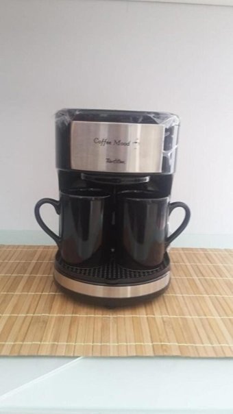 Tantitoni Plastik Filtreli Bardaklı 0.3 L Hazne Kapasiteli 2 Fincan Mini 450 W Siyah Filtre Kahve Makinesi