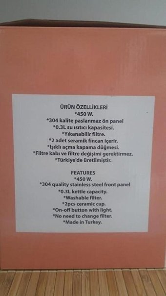 Tantitoni Plastik Filtreli Bardaklı 0.3 L Hazne Kapasiteli 2 Fincan Mini 450 W Siyah Filtre Kahve Makinesi