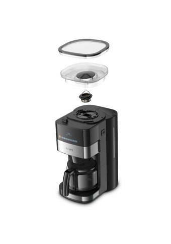 Krups KM832810 Zaman Ayarlı Plastik Filtreli Karaf 1.25 L Hazne Kapasiteli 15 Fincan 1000 W Siyah Filtre Kahve Makinesi