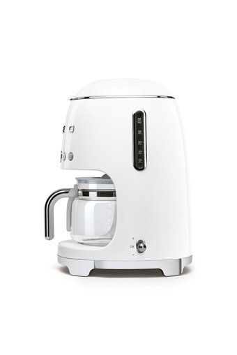 Smeg Dcf02wheu 50's Style Zaman Ayarlı Paslanmaz Çelik Filtreli Karaf 1.25 L Hazne Kapasiteli 4 Fincan Akıllı 1200 W Beyaz Filtre Kahve Makinesi