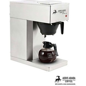 Addis Ababa Coffee Paslanmaz Çelik Filtreli Karaf 1.8 L Hazne Kapasiteli 10 Fincan 1600 W Gri Filtre Kahve Makinesi