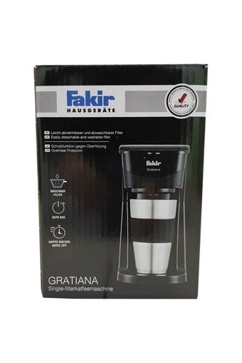 Fakir Gratiana Plastik Filtreli Termoslu 0.45 L Hazne Kapasiteli 1 Fincan 750 W Siyah Filtre Kahve Makinesi