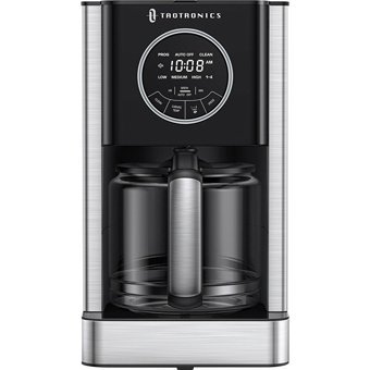 Taotronics TT-CM001 Zaman Ayarlı Plastik Filtreli Karaf 1.8 L Hazne Kapasiteli 12 Fincan Akıllı 1000 W Siyah Filtre Kahve Makinesi