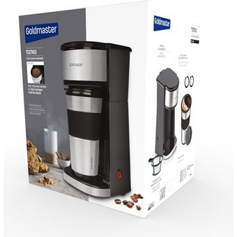 Goldmaster GM7351 Plastik Filtreli Termoslu 0.45 L Hazne Kapasiteli 1 Fincan Mini 750 W İnox Filtre Kahve Makinesi