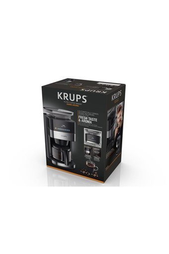 Krups Zaman Ayarlı Plastik Filtreli Karaf 1.25 L Hazne Kapasiteli 15 Fincan 1000 W Siyah Filtre Kahve Makinesi