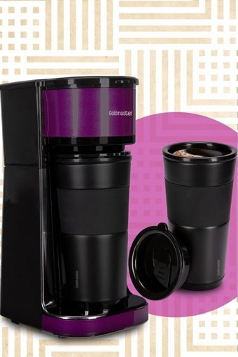 Goldmaster Maestro Plastik Filtreli Termoslu 0.45 L Hazne Kapasiteli 1 Fincan Mini 750 W Siyah Filtre Kahve Makinesi