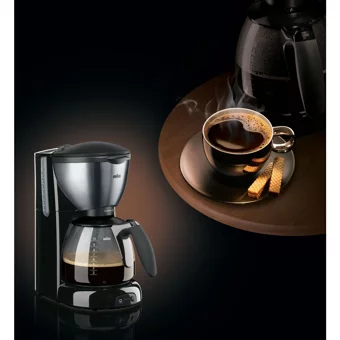 Braun KF570 CaféHouse PureAroma Deluxe Plastik Filtreli Karaf 1.25 L Hazne Kapasiteli 10 Fincan 1100 W Siyah Filtre Kahve Makinesi