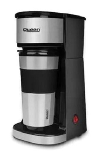 Queen QC 039SI Preston Paslanmaz Çelik Filtreli Bardaklı 0.45 L Hazne Kapasiteli 1 Fincan Mini 750 W İnox Filtre Kahve Makinesi
