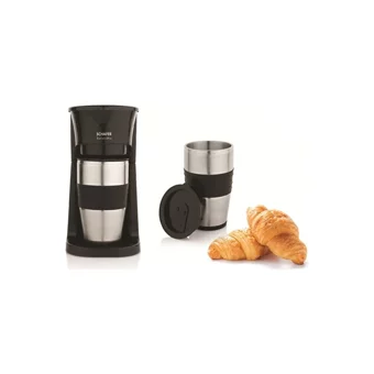 Schafer Barista Mini Kişisel Plastik Filtreli Termoslu 4 Fincan Mini Siyah Filtre Kahve Makinesi