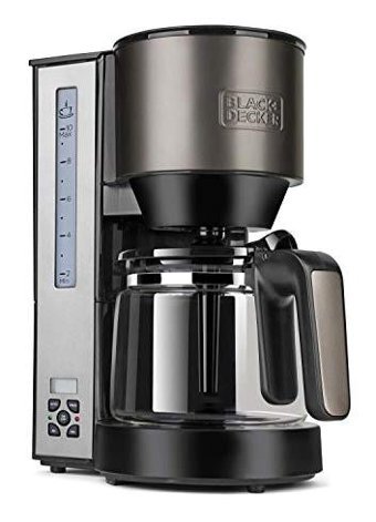 Black Decker BXCO1000E Zaman Ayarlı Paslanmaz Çelik Filtreli Karaf 1.25 L Hazne Kapasiteli 10 Fincan Akıllı 1000 W Siyah Filtre Kahve Makinesi
