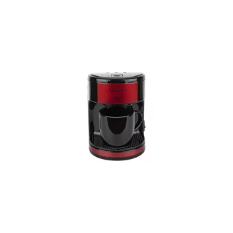Tantitoni Coffe Mood Plastik Filtreli Bardaklı 0.3 L Hazne Kapasiteli 1 Fincan Mini 450 W Kırmızı Filtre Kahve Makinesi