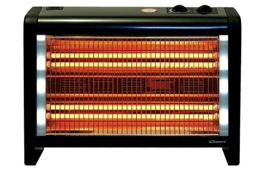 Conti CQS-2800 1800 Watt Ayaklı Quartz Isıtıcı Siyah