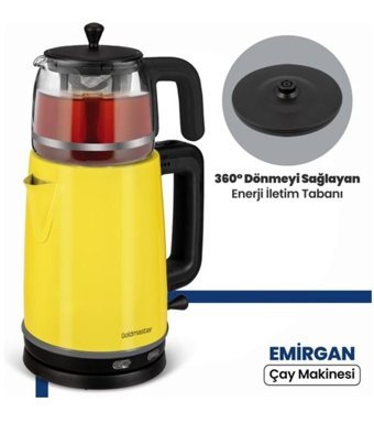 Fantom CY 1300 Çay Saati Otomatik Çelik Demlikli 1650 W Işıklı Çelik Gövdeli Gri Retro Çay Makinesi