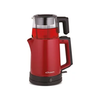 Linroup1 Cam Demlikli 1600 W Işıklı Plastik Gövdeli Mor Retro Çay Makinesi